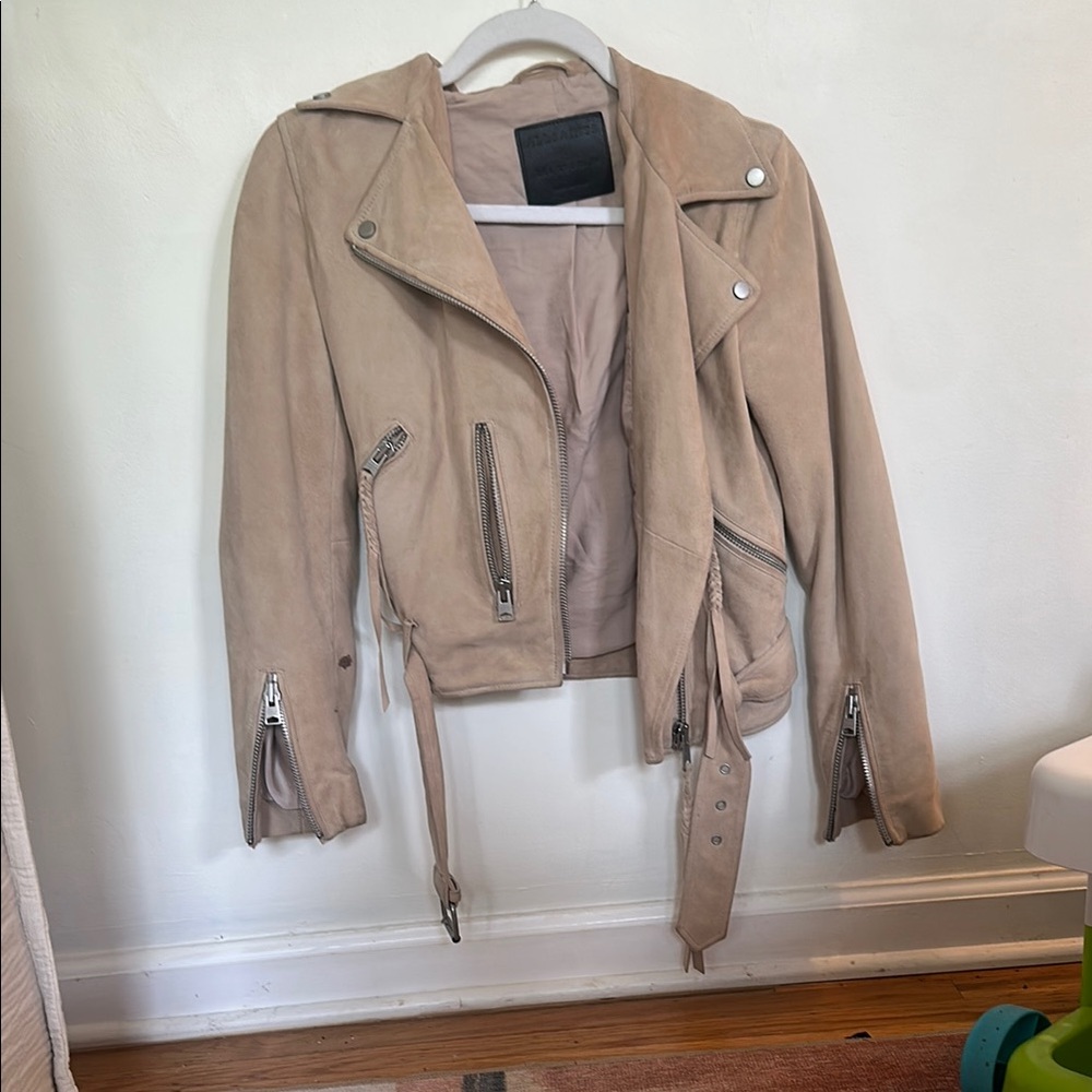 All saints suede belted jacket